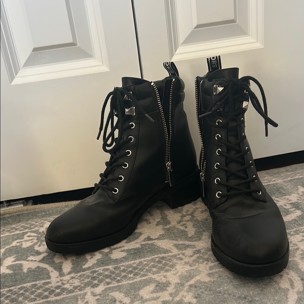 Michael Kors black combat boots